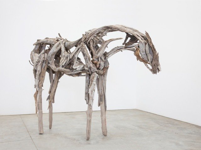 Beautiful sculptures of horses made out of branches and scrap metal: artsy.net/artist/deborah…