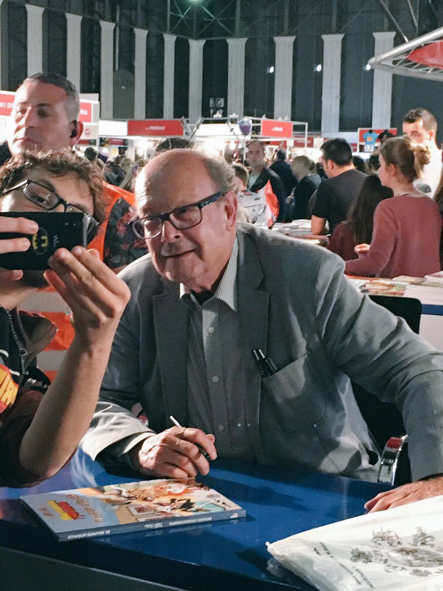 Francisco Ibáñez ¡todo un señor! Otro artista con el que nos reencontramos y admiramos mucho. @FICOMIC_salon #Ibañez