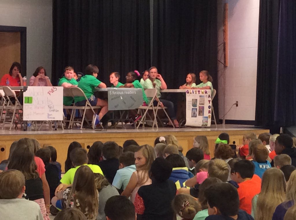 MrsHornB's tweet photo. So proud of these girls from @MrsBarnhill4's class and mine. #battleofthebooks #champions #glitterators #pvespride https://t.co/7I2ldcOsZR