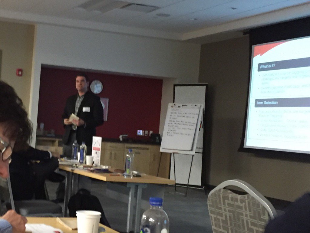 Walgreens' Bill Inzeo : DC Source Tagging program = highest risk items, overt tags, data driven #stsymposium16