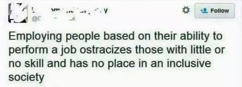 Like hiring someone who can't fly airplanes over someone who can?