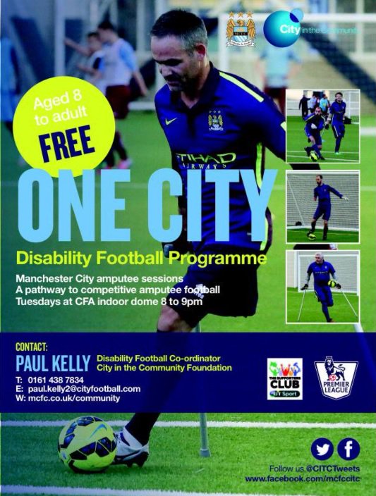 Don't forget our #amputeefootball session with <a href="/ManCityAmpFC/">Man City FC Amputees</a> is on tonight 8 - 9pm at City Football Academy.