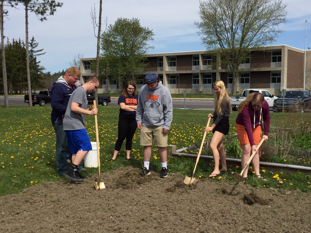 We can't have Pine Grove without PINE! Environmental Science class planting 50 trees to be transplanted when bigger!