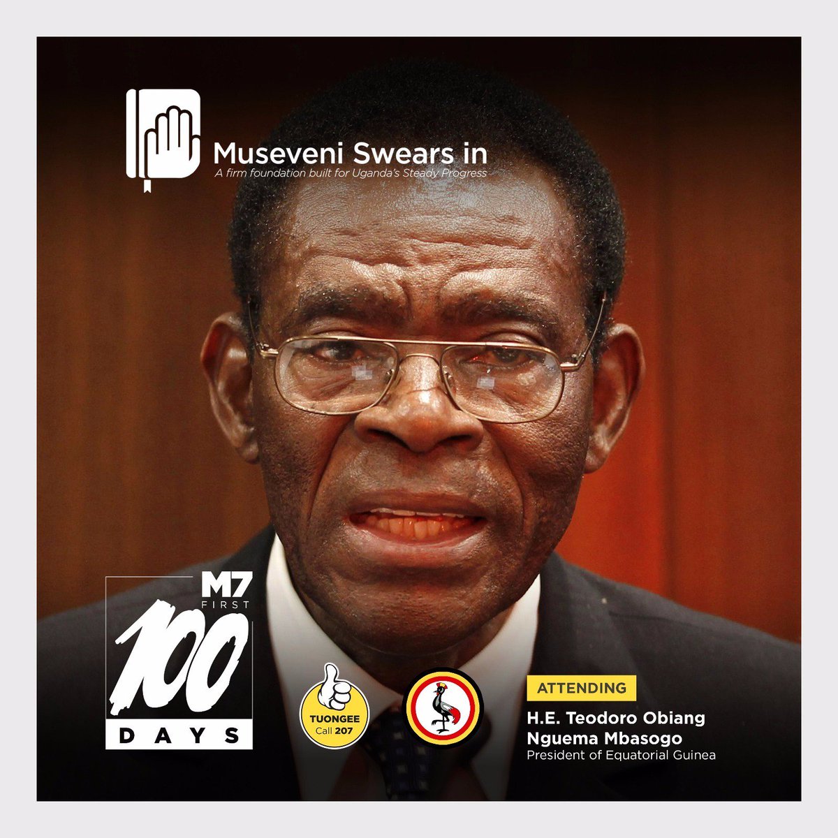 H.E Teodoro Obiang Nguema Mbasogo -Equatorial Guinea confirmed to attend the #M7SwearsIn <a href="/ugandaupf/">Uganda Police Force</a> <a href="/UPDFSPOKESMAN/">UPDF SPOKESMAN</a>