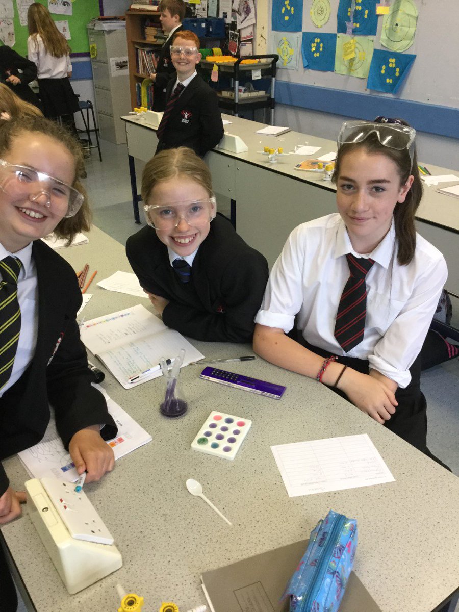 DevizesSchool's tweet photo. Red cabbage indicators in #Science Year 7 testing liquids to see if acid or alkali #stinkyscience https://t.co/UMmjpktWY4