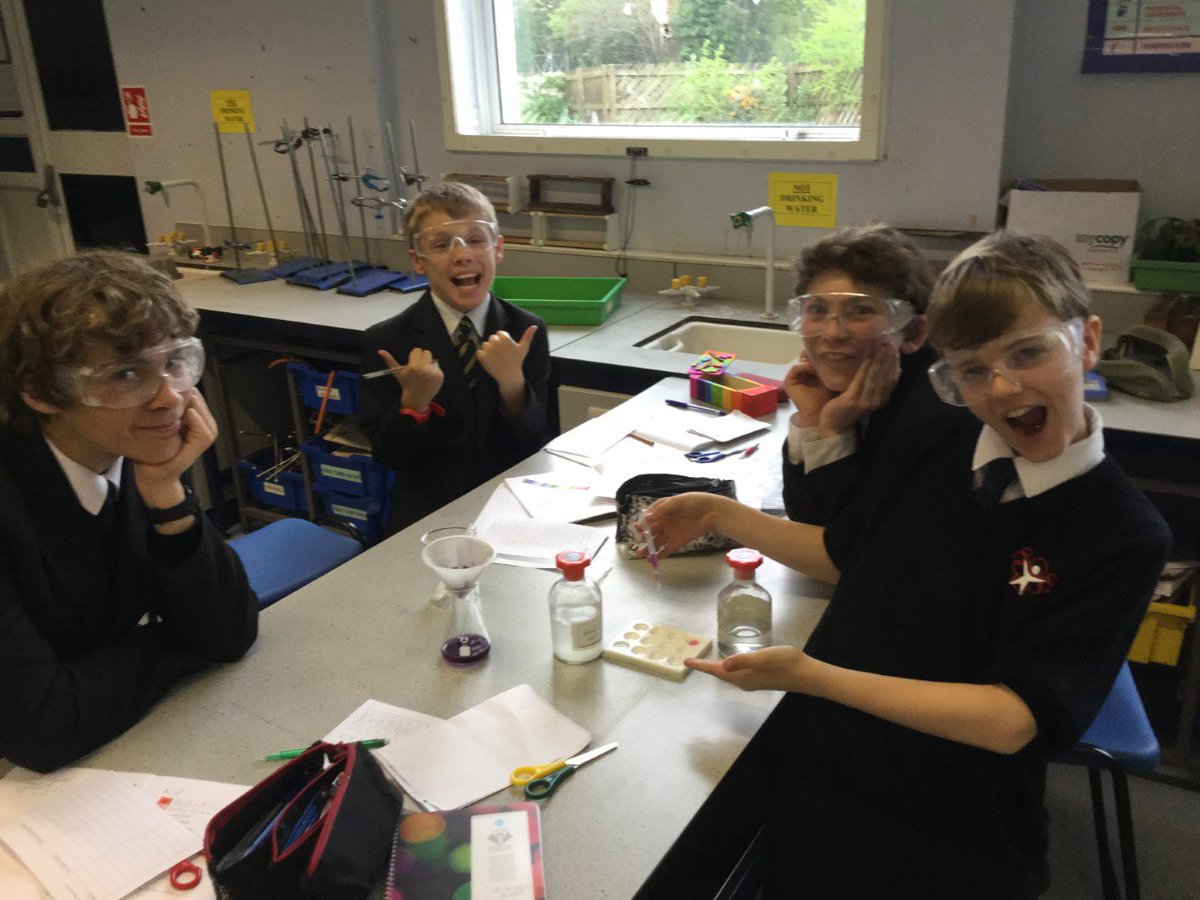 DevizesSchool's tweet photo. Red cabbage indicators in #Science Year 7 testing liquids to see if acid or alkali #stinkyscience https://t.co/UMmjpktWY4