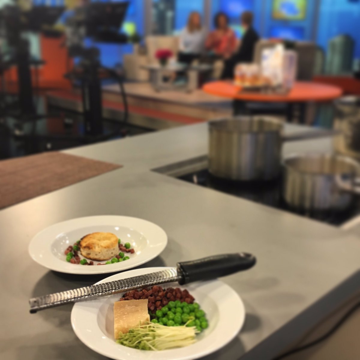 getting ready for @WCIU_YouAndMe with chef tanya from @boardinghse