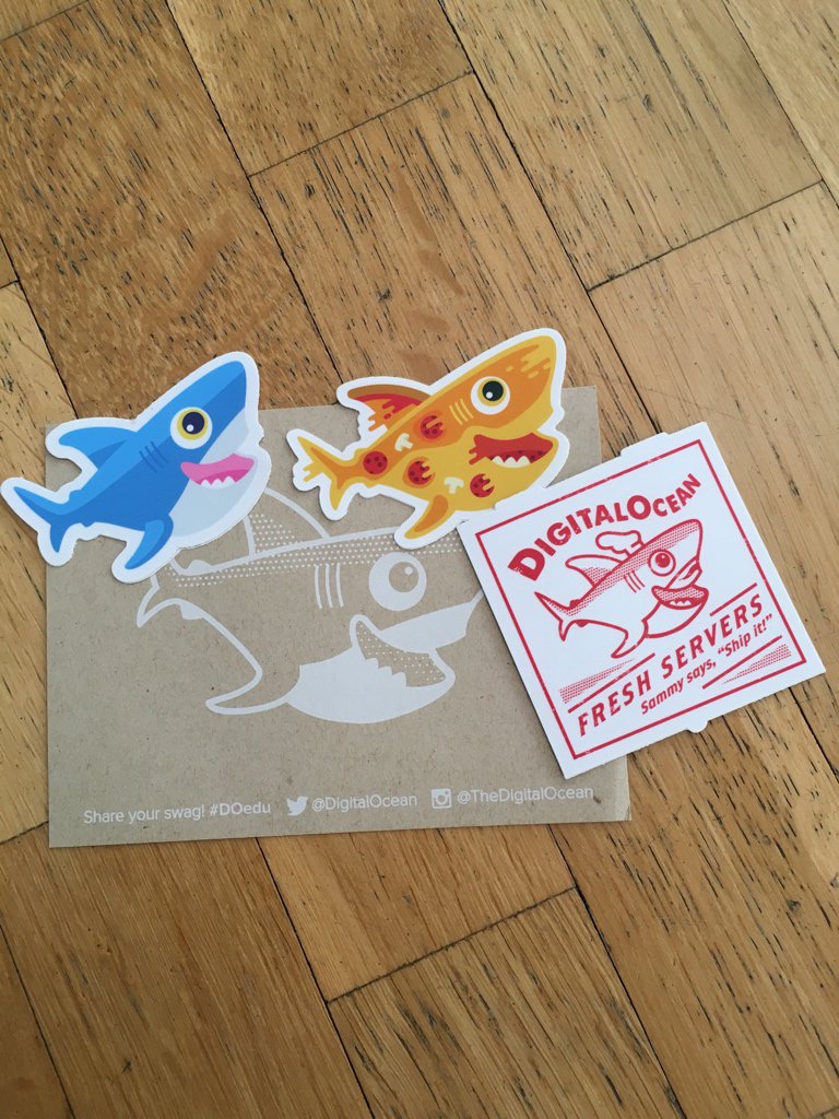 chrisdagardner's tweet photo. Thank you very much @digitalocean for your awesome #DOedu swag! https://t.co/P9sk0kVzMI