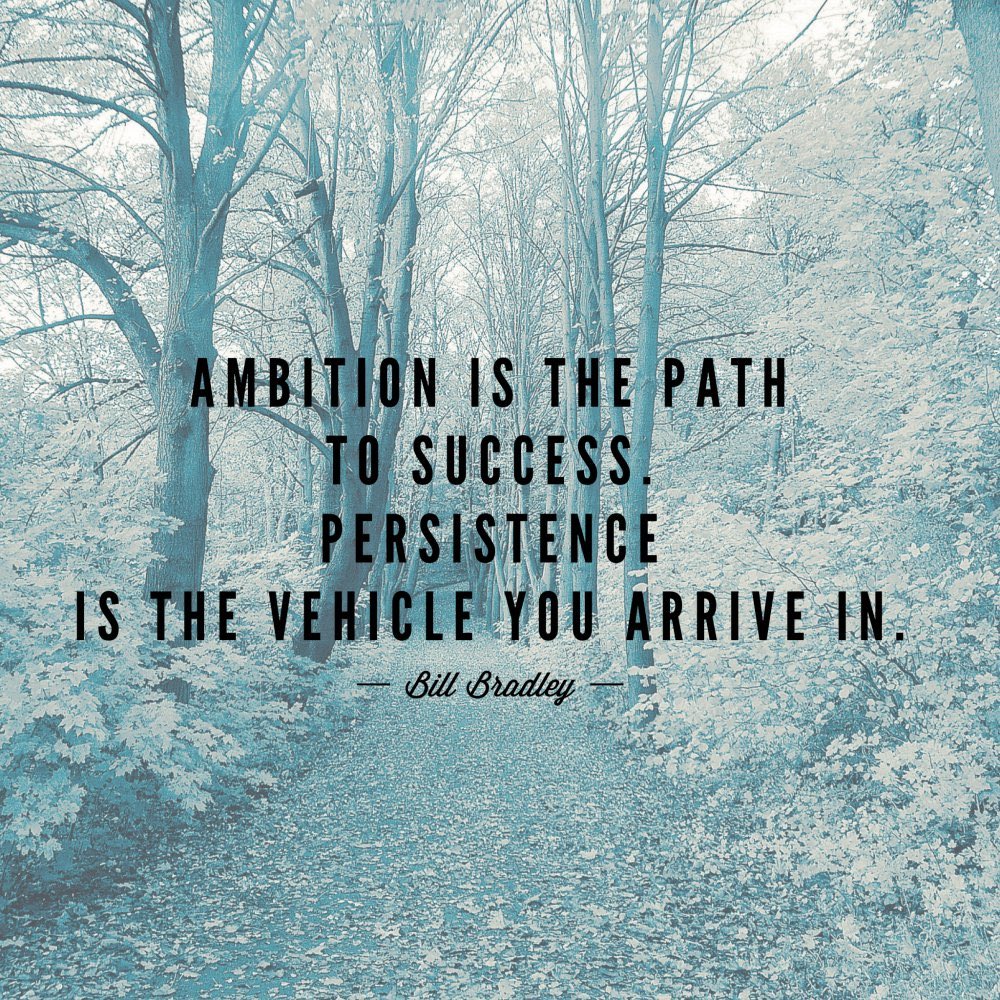 Bruce Van Horn on X: Ambition is the path to success. Persistence