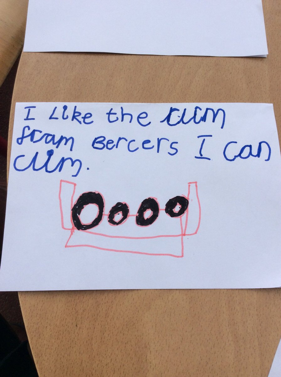 The children are writing signs for their favourite outside areas. What's your favourite?