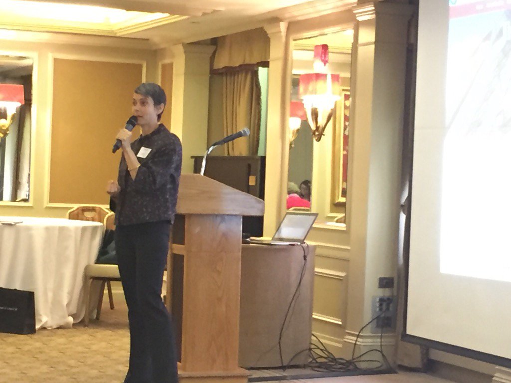 Julie Bach enlightening NYSPA about Wellness for Cancer.