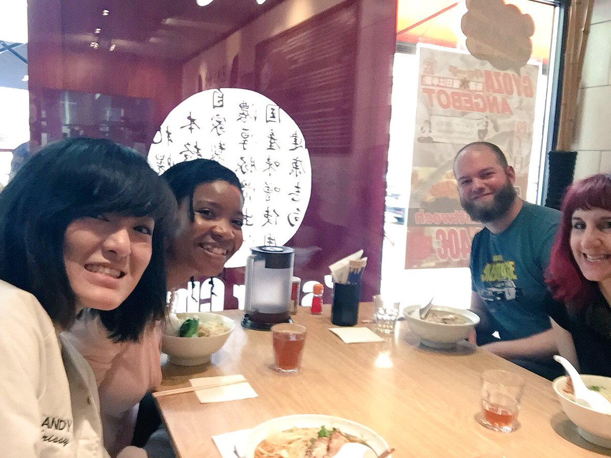 _lilchen's tweet image. Shit, yo. Selfie sticks are way harder to use than I expected. At least it captured the ramen? 🍜 😁 #btconf #sipgate