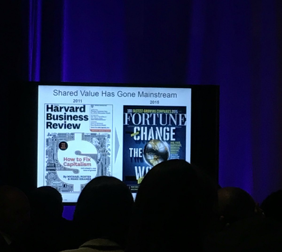 Mainstreaming #sharedvalue. "Competitive industry transformation driven by #sharedvalue" -@MichaelEPorter #SVLeaders https://t.co/VdDkZzjImP