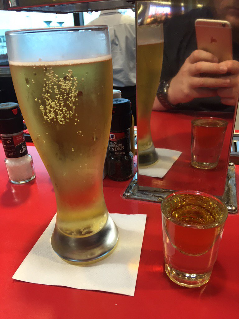 MonroeThePro's tweet photo. Drinking before 8:30. Already a successful trip before heading to my destination. #BostonReady https://t.co/aqAGz6jcKs