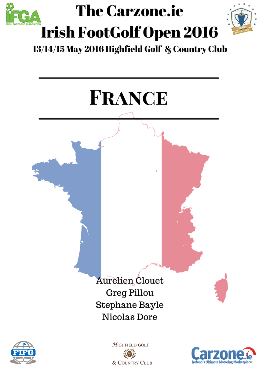 The French are coming! Allez les Bleus! Vive La #Footgolf #Fraternité! TEAM #FRANCE to the <a href="/CarzoneIE/">Carzone</a> Irish Open