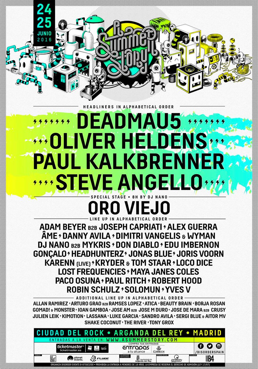 Pastaglassbu's tweet photo. 24 y 25 de JUNIO tienes una cita en A SUMMER STORY con DEADMAU5,STEVE ANGELLO,OLIVER HELDENS https://t.co/DJQRNt0byU https://t.co/qdDM71FeRu
