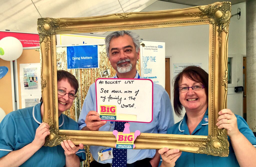 Nadeem_Moghal's tweet photo. Let's talk about dying &amp; death @BHR_hospitals
Whatever the bucket list, If I can, I want to choose where &amp; how I die https://t.co/Jw188wPj9r