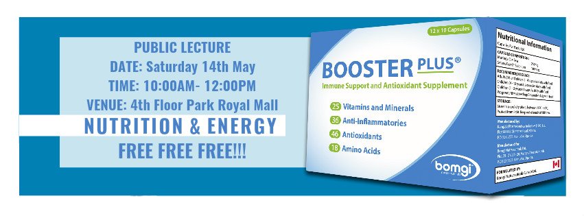 bomgiafrica's tweet photo. Join us this Saturday as Dr. @SenogaIsmail discusses the role of #nutrition &amp; #BoosterPlus in recovering #energy https://t.co/reXthVPJik