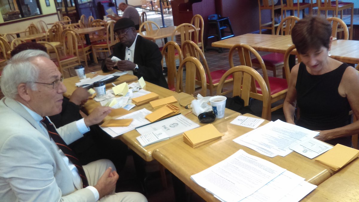 PACTMiami's tweet photo. #MiamiPACT leaders multitasking! Prep for the #Celebration and #affordablehousing mtgs with #MiamiDade Commissioners https://t.co/n3TNjhI9u4