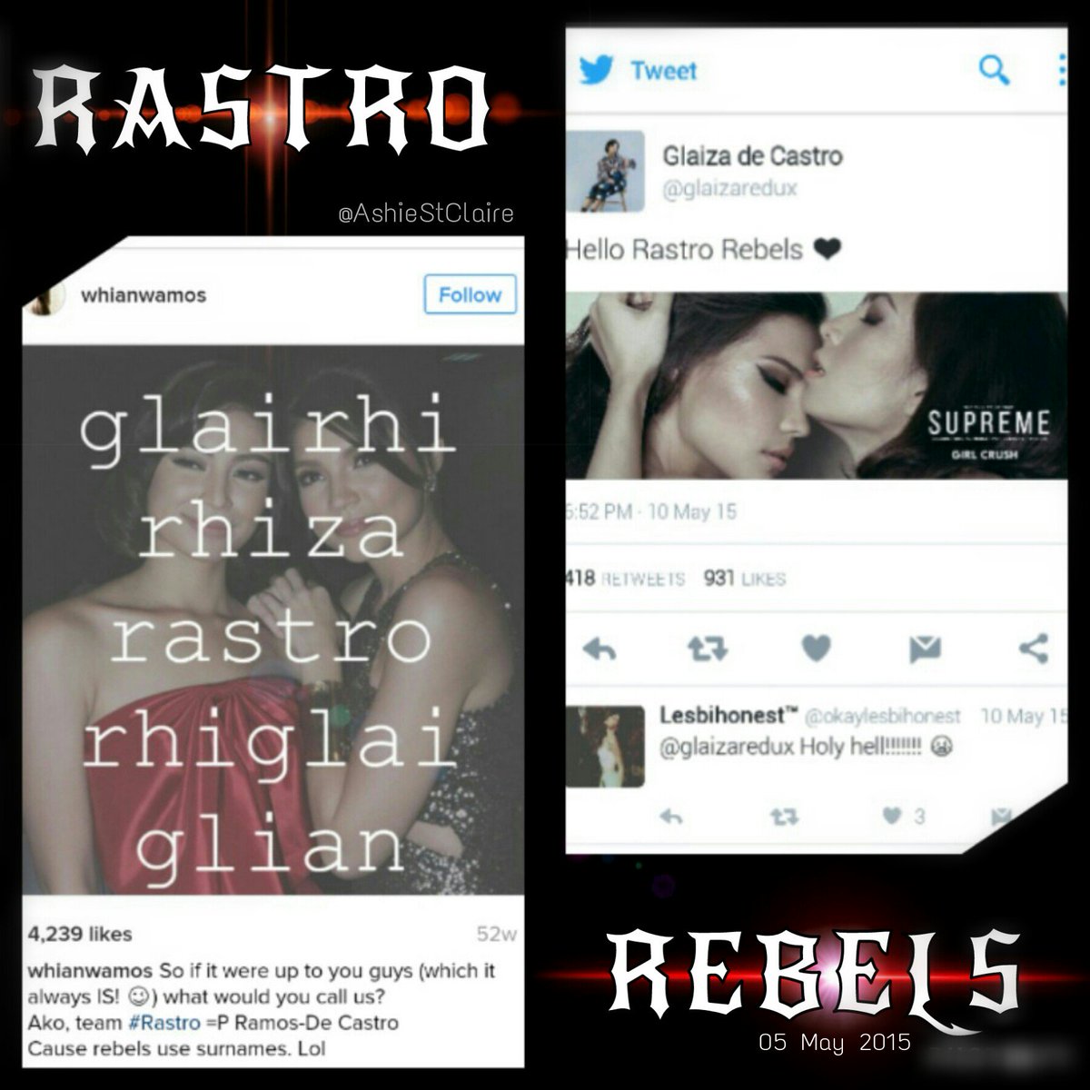 ashiestclaire's tweet photo. A fandom for keeps was officially born a year ago from this day-RASTRO REBELS.
Thank you @whianwamos @glaizaredux ! https://t.co/NE4lGmPIc8