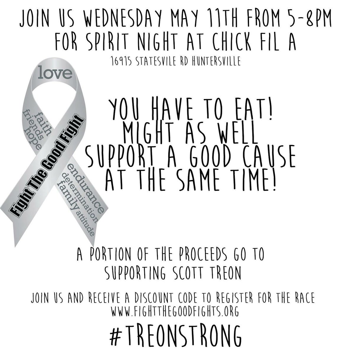 HoughSB's tweet photo. This Wed from 5-8 support Hough sball family member Scott Treon as he prepares for brain cancer surgery #ChickfilA https://t.co/NRLkpORtGU