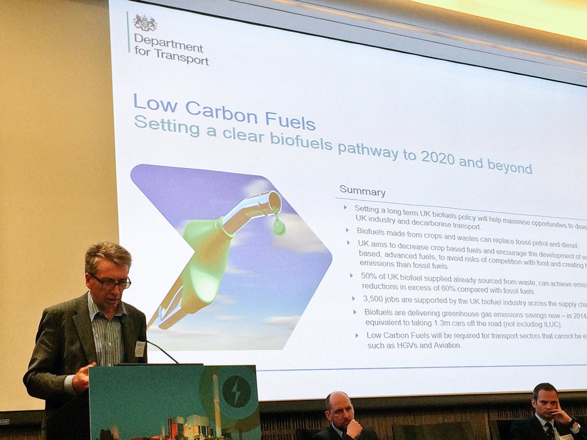 WorldW2E's tweet photo. Rob Wakely of #DepartmentOfTransport says they are "setting long term bio-fuel policy goals" #w2ecitysummit #uk https://t.co/UgwAElfOs2