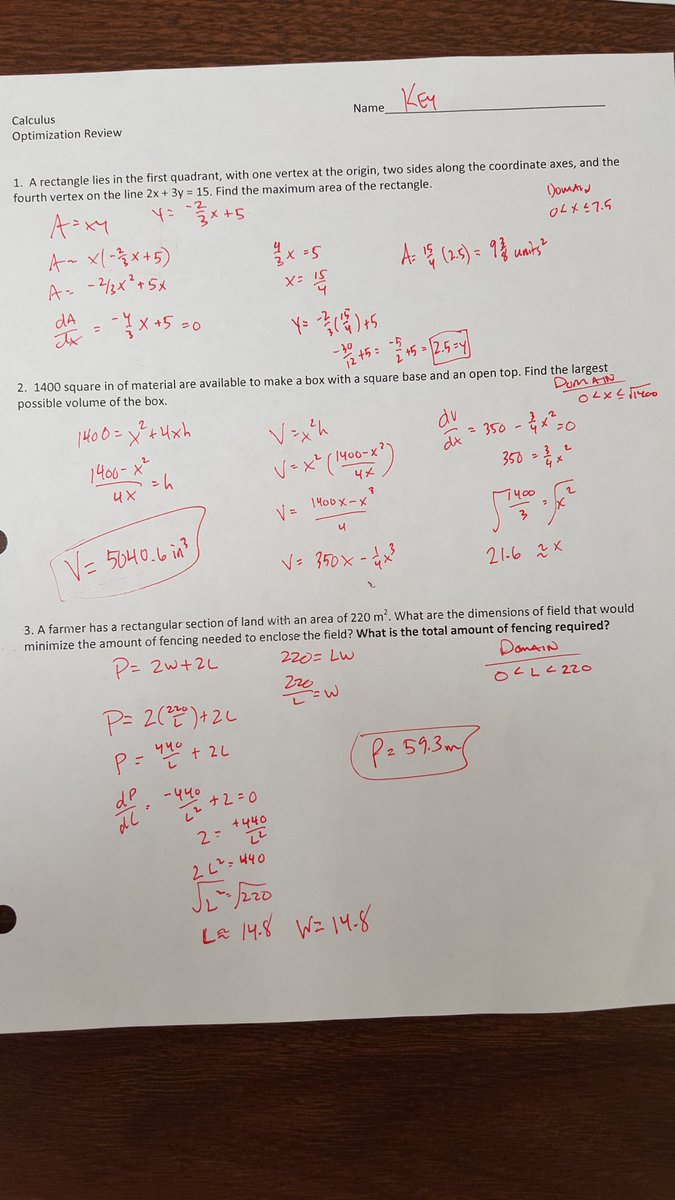 mhs_mrk's tweet image. Optimization review!!  quiz tomorrow #mathprobs