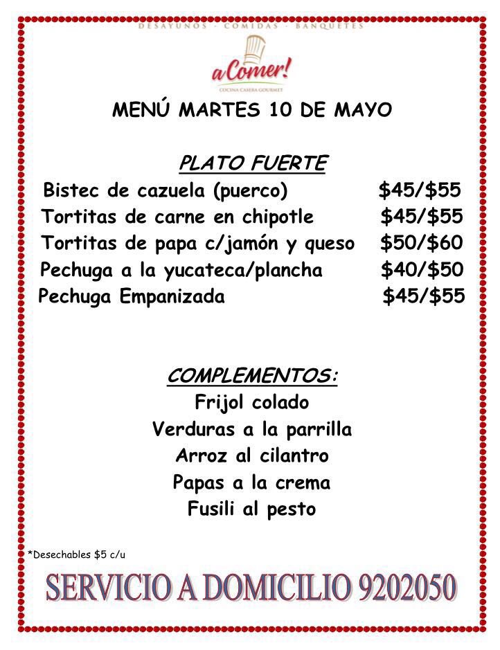 aComerMerida's tweet image. Hoy #mamá no cocina... Pide la comida con nosotros! 9202050/9999979750