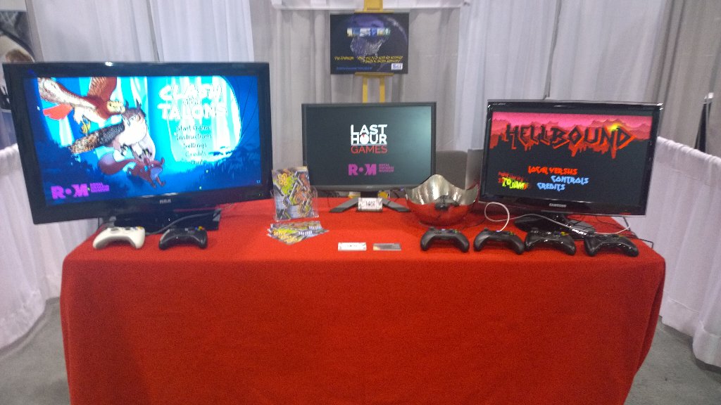#OCEDiscovery Day 2, with two game demos! Come say hello! #indiedev #gamedev #gaming #hellbound #clashofthetalons