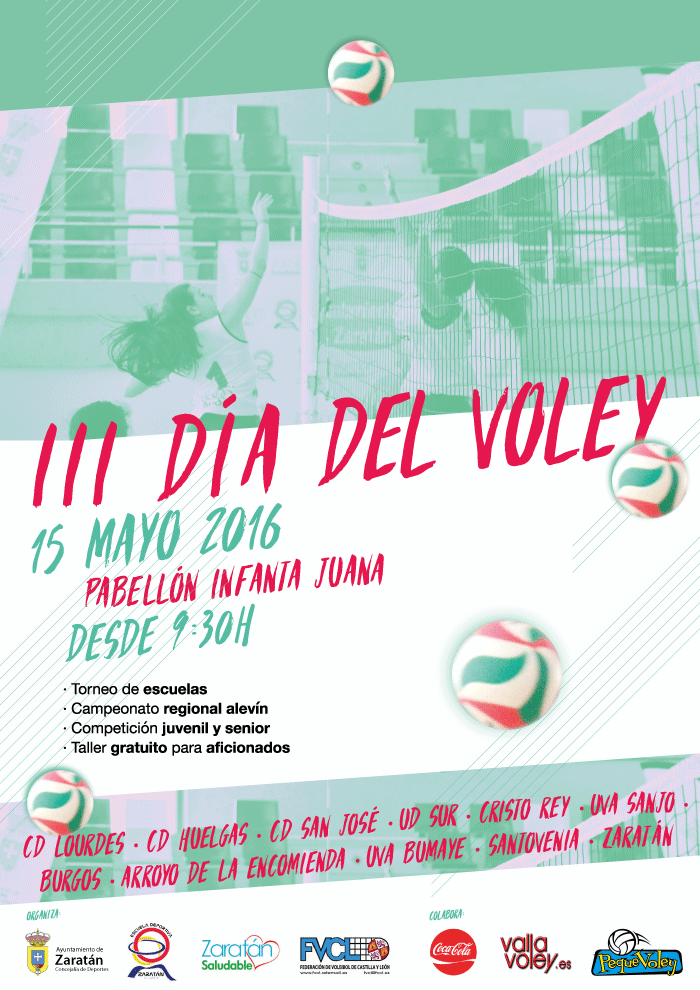 AytoZaratan's tweet photo. 3ª edición del Día del Voley en Zaratán: domingo 15 de mayo. https://t.co/PzwVY8eXbm