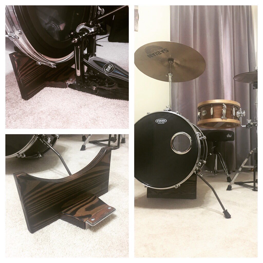Put together my version of a bass drum riser for a 16" floor tom. Works great and this kit is so much fun to play!