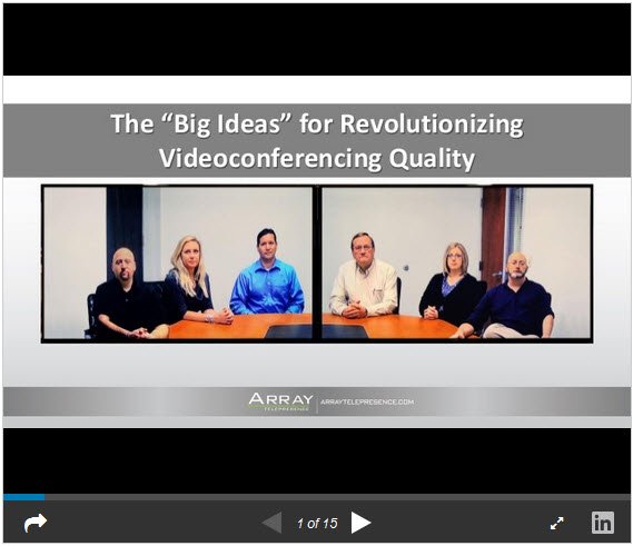 ArrayTP's tweet photo. Slideshow: Our "Big Ideas" for Revolutionizing #Videoconferencing quality: https://t.co/12PZwcCyn5 https://t.co/d3vclP2x1v