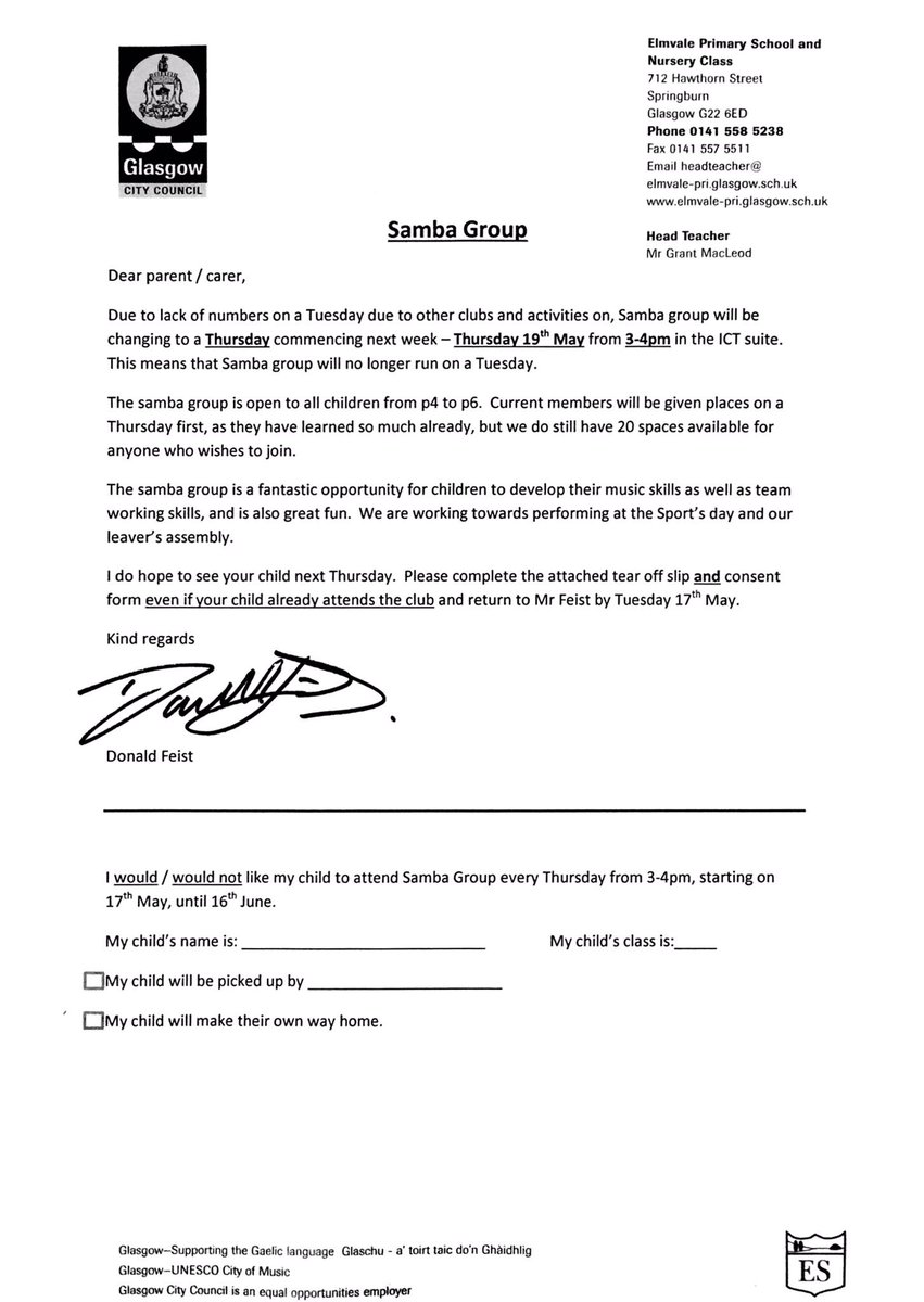 ElmvaleMusic's tweet photo. P4-6 @Elmvaleprimary - look out for this letter coming home tomorrow!! https://t.co/5AunV66iDN