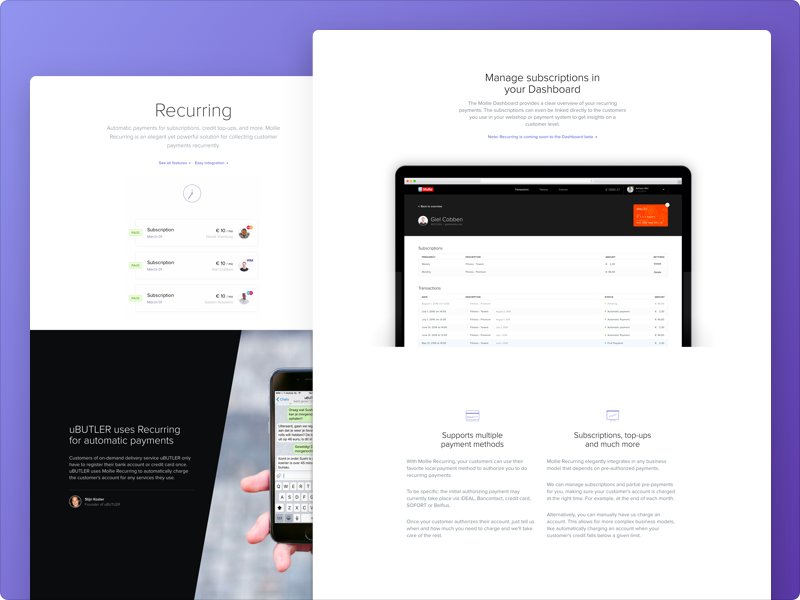 Recurring on <a href="/dribbble/">Dribbble</a> for <a href="/MolliePayments/">Mollie Payments</a> ✌🏼 — dribbble.com/shots/2703895-…