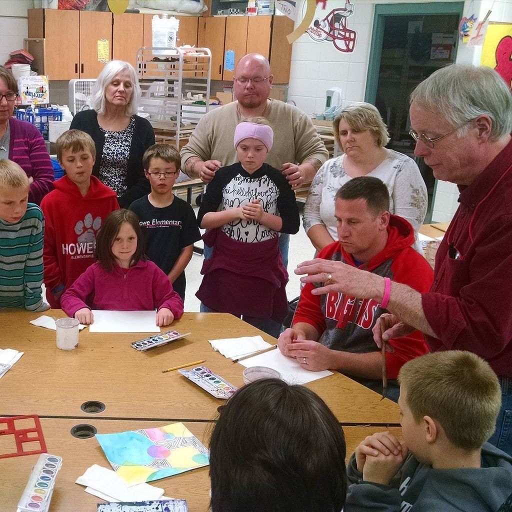HoweElementary's tweet photo. Mr. Clark and Mrs. Melville offer a lesson on watercolor painting for Howe staff and famil… https://t.co/EJ1Lfw9KhK https://t.co/DT6sdJ7Mtc