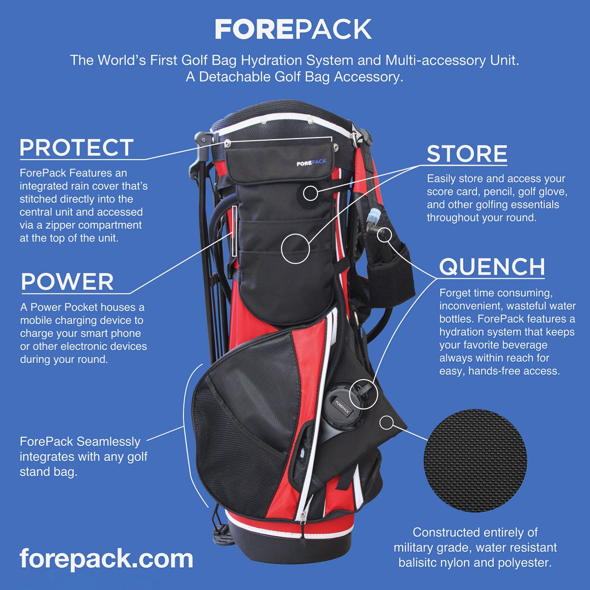 forepack's tweet image. ForePack is a detachable golf bag accessory that easily integrates with any stand bag. forepack.com #golf