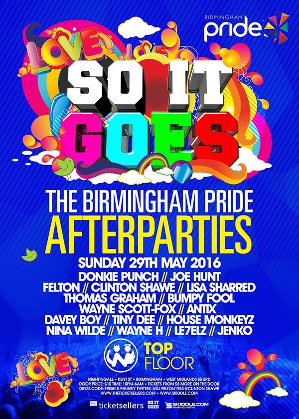 NTopfloor's tweet photo. Who is excited for BIRMINGHAM Pride??? WE ARE ☀️🌈 @SOITGOES_EVENTS @clintonshawe @DJFELTON1983 https://t.co/MWEqKyYLD2