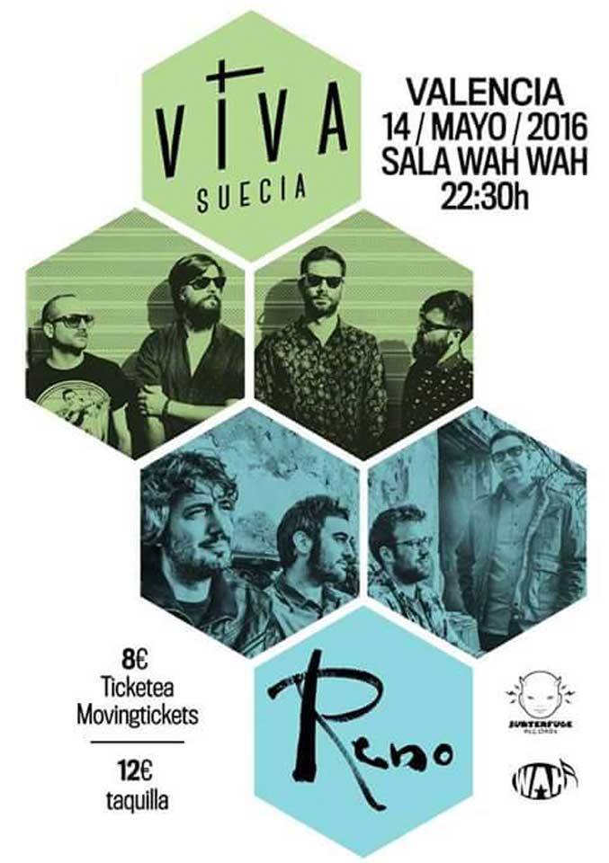 El sábado 14 en @wahwah_valencia <a href="/VivaSuecia/">Viva Suecia</a> presentando #LaFuerzaMayor + la esperada vuelta de <a href="/RenoMusica/">Reno Música</a>