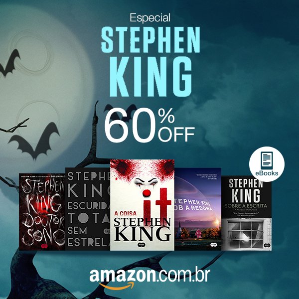 SamucaCatatau's tweet photo. 60% OFF em eBooks do mestre do terror 😱 Leia no Kindle ou no celular. APROVEITA! >> https://t.co/iOQVhKhsrW https://t.co/ixhMbwGQWt