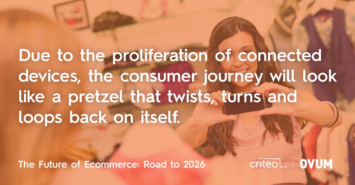 criteo's tweet photo. In #FutureEcommerce consumers will undergo a pretzel-shaped shopping journey. Full report: https://t.co/LUIUYSdV4Y https://t.co/8GPWXhZggE