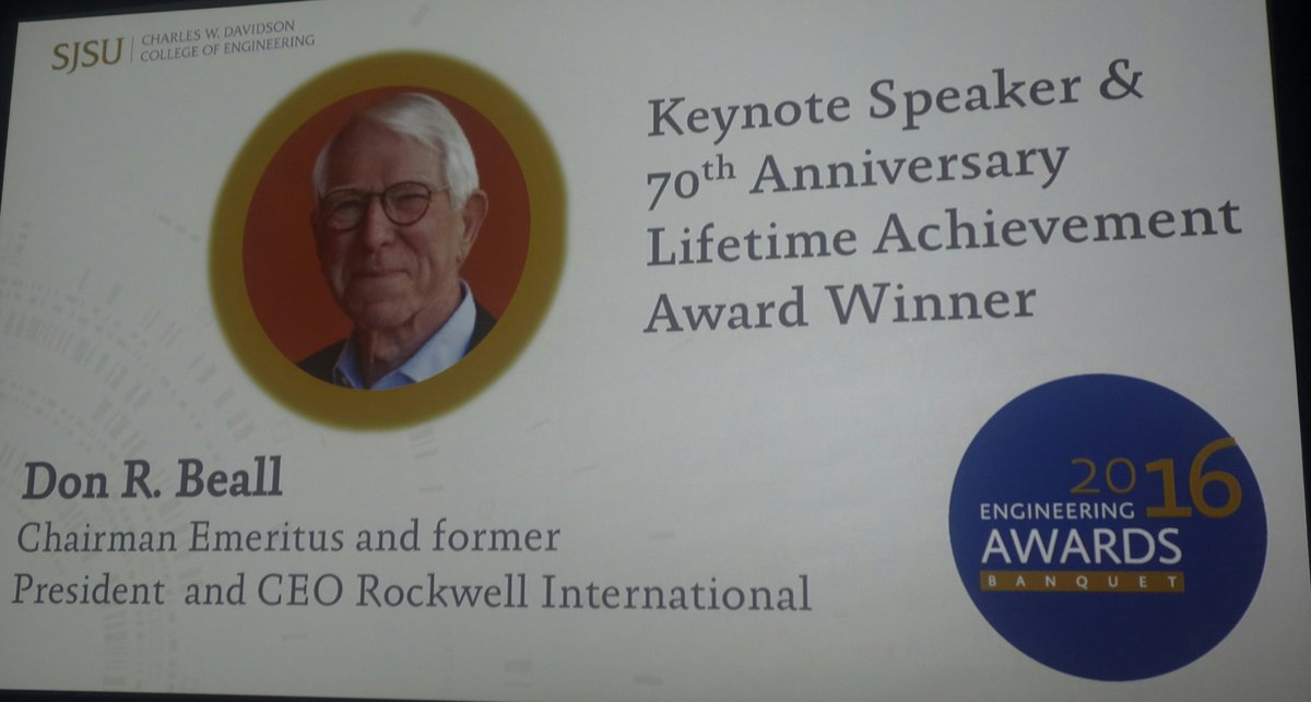 SJSU's tweet image. Celebrating #SJSUEngineering MT @seemohan: 70th anniversary and awards function @FairmontSanJose. @IBM #SJSU