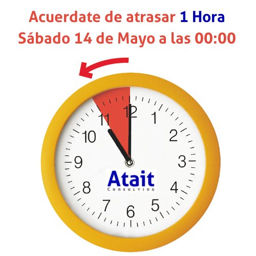 Este próximo sábado 14 de mayo Chile volverá a contar con horario de invierno. Debemos atrasar 1 hora!.
