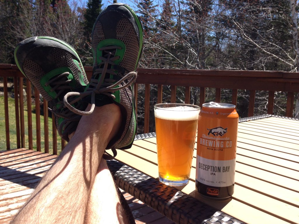 Thorn__Scott's tweet photo. Post-run w/ one of NS's best breweries @TataBrew #deceptionIPA #kinetictribe #runhalifax https://t.co/vfJF8SNL7A