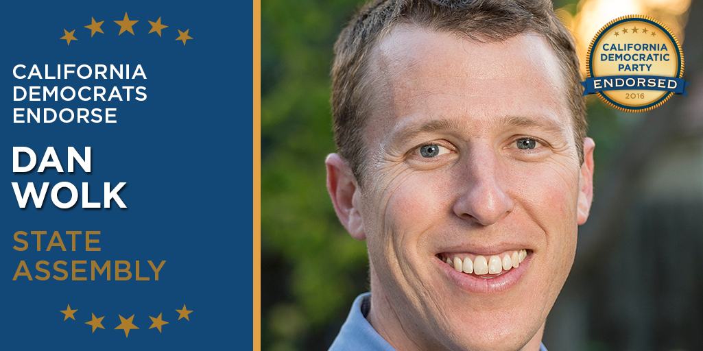 CA_Dem's tweet photo. Vote for the Official California Democratic Party endorsed candidate for AD-4: @dan_wolk! #CADEM #Vote https://t.co/XdyDazZ8Z3