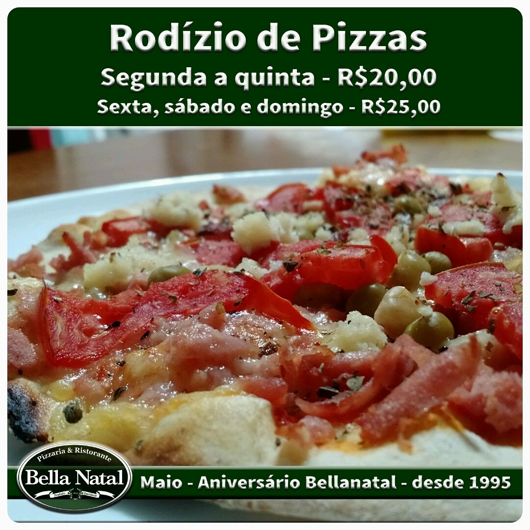 CidadeJardimRN's tweet photo. Terça-feira é dia de juntar a galera pra um rodízio de pizza no Bella Natal no Shopping Cidade Jardim. https://t.co/nOtRLP5o2r