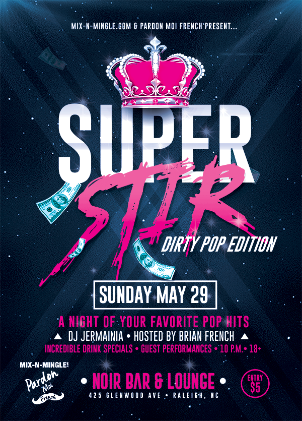 TriangleLGBT's tweet image. Mark your calendars for Super STIR coming later this month, bbz. ::sunglasses smiley emoji::