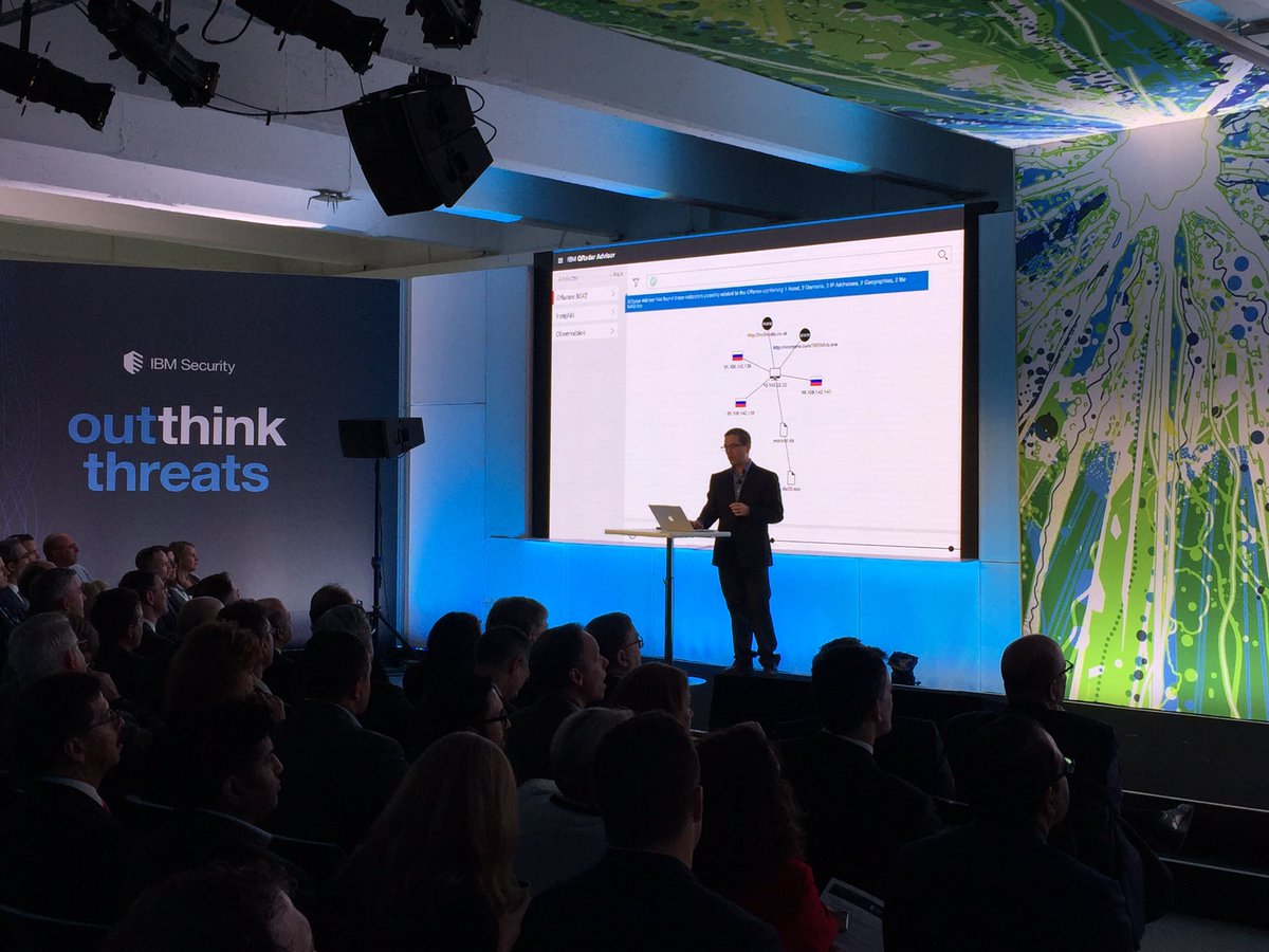 IBMSecurity's tweet photo. CTO Sandy Bird takes the viewers at the #ibmsecuritysummit though a demo of how #CognitiveSecurity saves time https://t.co/1IOpwiyjmS