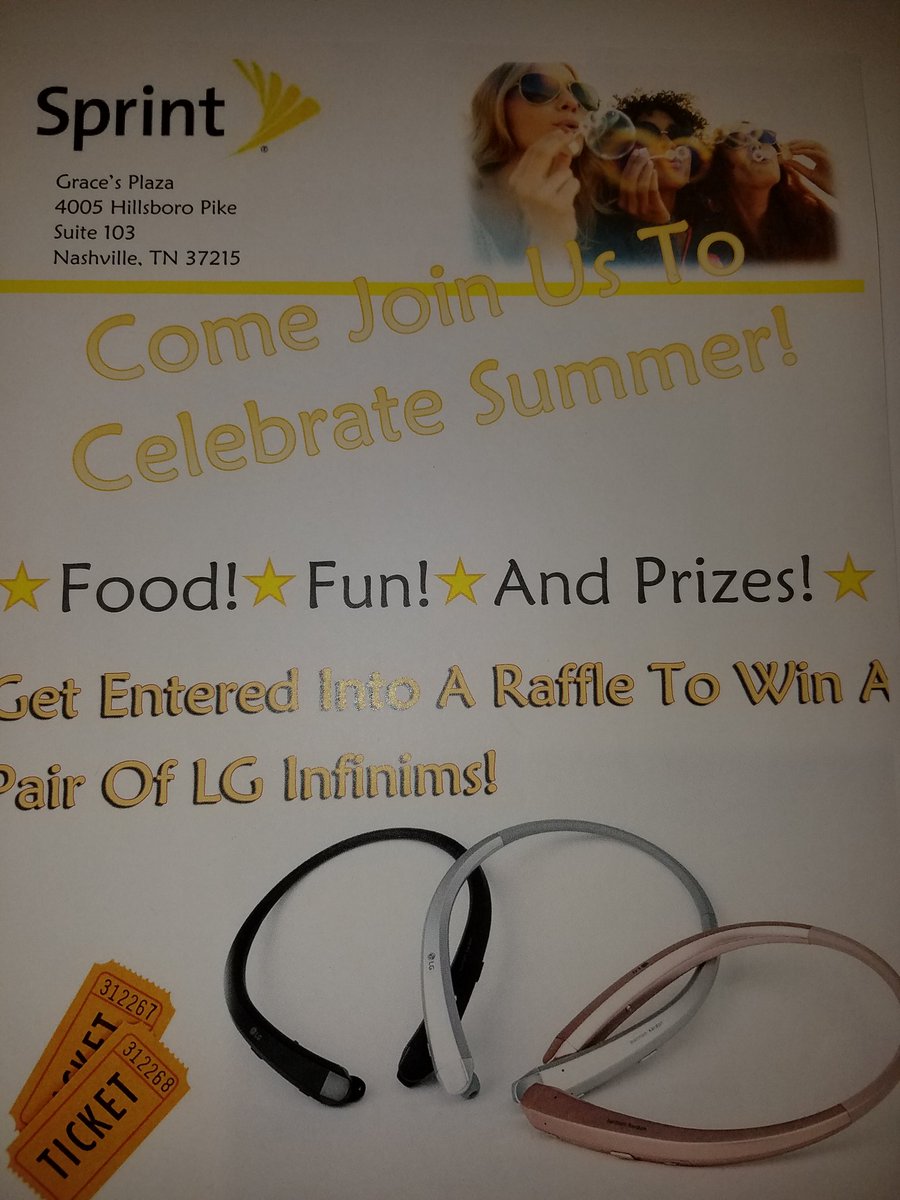 sprint_2092's tweet photo. Want to win a pairof LG Tone Infinims?! Come see us at 4005 Hillsboro Pike! https://t.co/m7N8wUQI5j