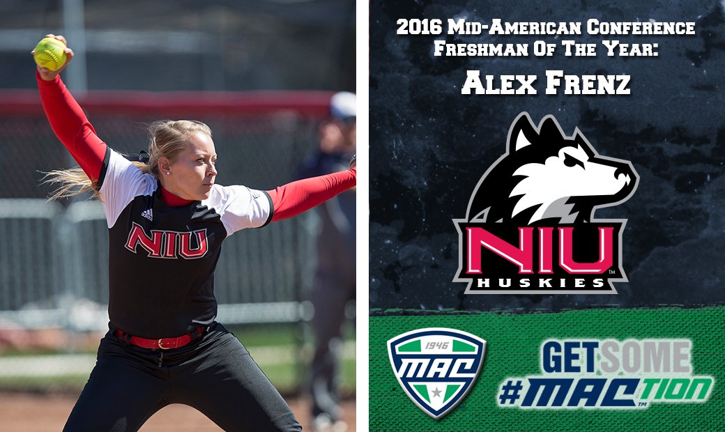 MACSports's tweet photo. .@NIUSoftball's Alex Frenz named 2016 MAC Softball Freshman of the Year. #MACtion https://t.co/AVbjMmn43E