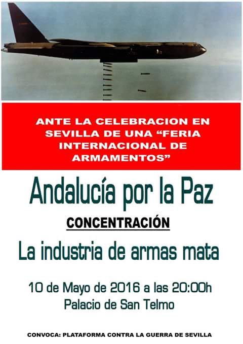 jeswonehouse's tweet photo. No queremos una Andalucia factoría de armas! Fuera ferias de armas de Sevilla! #aerospace #Sevillahoy @NHTQPSevilla https://t.co/ZddPdvmXx3